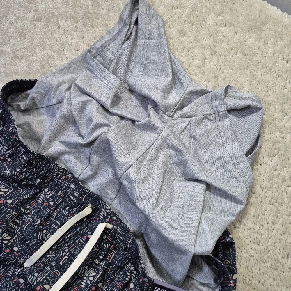 FAIR HARBOR Mens Anchor Swim Trunks Mens 3XL Blue Nautical Lined Surf Swim New